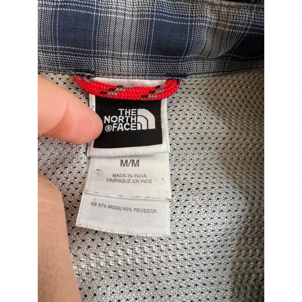The North Face Mens Blue Plaid Long Sleeve Button Down Shirt Size Medium‎ MD